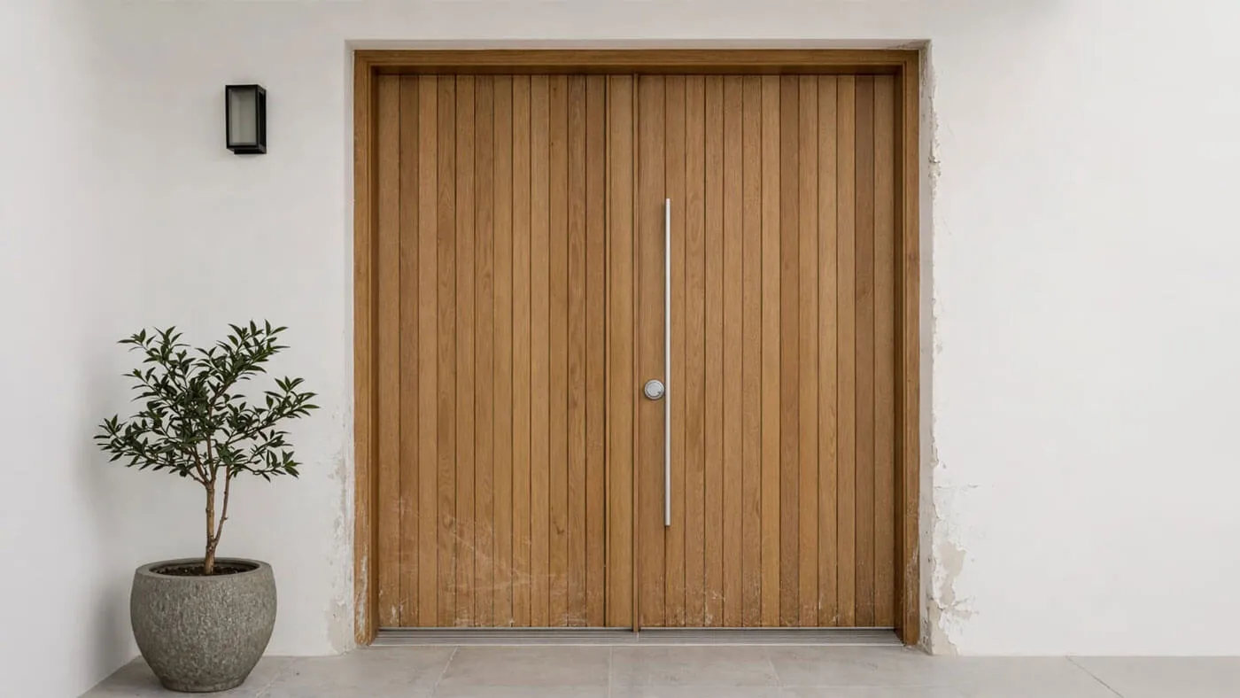 The same door with the frame defects rectified